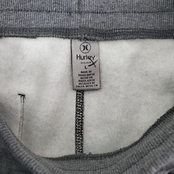 Hurley Jogger Sweatpants Men's Large Drawstring Pocket Logo Heathered Gray - Picture 8 of 9